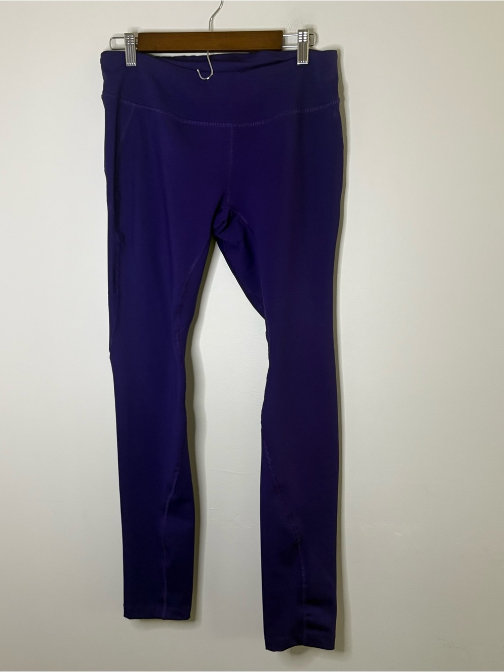 Moving Comfort Women’s Large Purple Leggings Running Gym Workout Ankle Fall